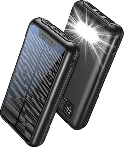 Chargeur solaire portable sans fil 36000 mAh charge sans fil USB Power Bank 3 sorties - Photo 1 sur 7