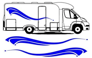 2.5M WIDE Motorhome Campervan Horsefloat stripes sticker set decals design F - Picture 1 of 2