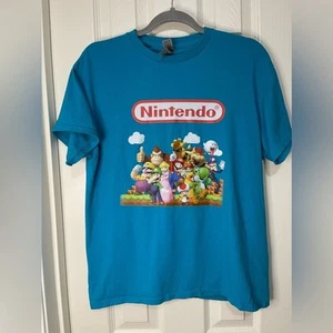 Gildan Nintendo Super Mario Brothers Vintage Blue Kids T-shirt size Medium - Picture 1 of 6