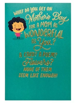 Mother’s Day Card For Mom w/ Funny Mini Cards Embossed Metallic Hallmark NEW - Image 1 of 4