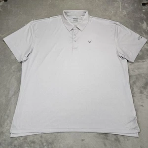 Callaway Polo Shirt Mens 3XL Gray Opti-Dri Golf Performance Stretch Houndstooth - Picture 1 of 10