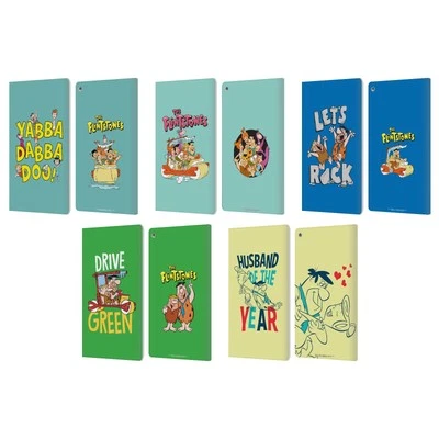 OFFICIAL THE FLINTSTONES GRAPHICS LEATHER BOOK WALLET CASE COVER FOR AMAZON FIRE - Image 1 of 4