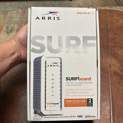 ARRIS Surfboard Docsis 3.0 Cable Modem And AC1600 Dual Band Wi-Fi Router. Great! - Image 1 of 4