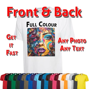 Personalised T Shirt Your Image Text Here Custom Photo Printed Stag do Hen Party - Picture 1 of 39