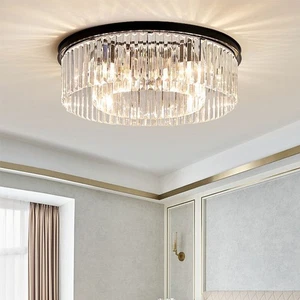 Crystal Ceiling Lights Bedroom Lamp Kitchen Pendant Light Black Home Chandeliers - Picture 1 of 11