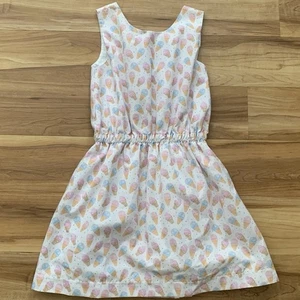 James & Lottie Girls Dress Size 10 Ice Cream Cone Print Sleeveless Tie Lined - Picture 1 of 8