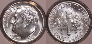 1959 P Roosevelt Dime GEM BU FULL BANDS! 59P937 - Picture 1 of 3