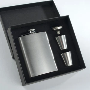 8oz Stainless Steel Whisky Flask Drink Wine Container Gift Box Drinking Bottle - Picture 1 of 19