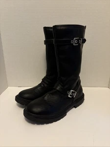 Size 5 Women's DKNY Black Boot with Buckles and Straps - Picture 1 of 5