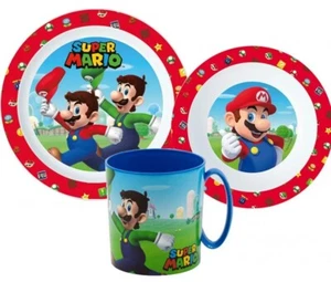 Super Mario Frühstücks Set Kinder Luigi Geschirr Besteckset Cartoon Kindergarten - Bild 1 von 1