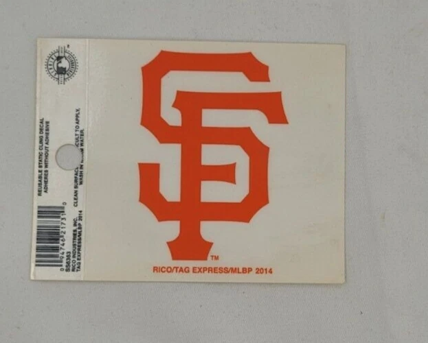 San Francisco Giants Logo Static Cling Decal Reusable 3x4 MLB LICENSED - Image 1 of 1