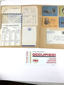 1970 Hotel Grande Bretagne Greece paper lot  TWA Flight Tag Ticket Stubs etc. - Picture 1 of 15