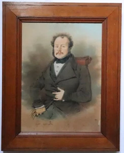 Eugenio Genicelli Pastelli Ritratto Uomo Elegante 19esimo Secolo - Picture 1 of 12