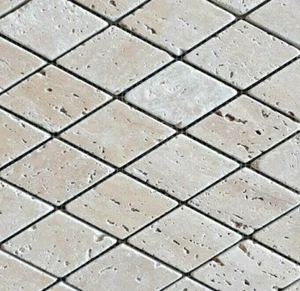 "Azulejos de piedra natural pulida de mosaico de cocina de diamante de 14"" x 12,5" - Imagen 1 de 6