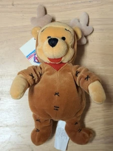 8" Disney Store Bean Bag Reindeer Pooh 1999 - Picture 1 of 4