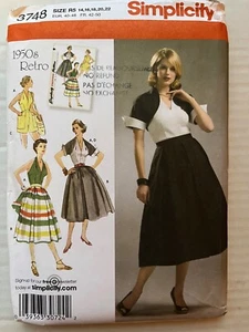Pattern Simpicity 3748, retro 50smisses’/petite skirt, shorts, top, bolero PLUS - Picture 1 of 2