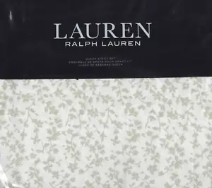 Ralph Lauren Queen Sheet Set Spencer Floral Sage Green 4p Cottage Farmhouse Chic - Picture 1 of 3
