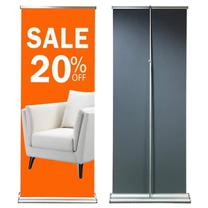 24" x 68-80 pulgadas, soporte de bandera retráctil de lujo, base ampliada (solo soporte) - Imagen 1 de 13