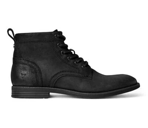 Windsorsmith Mens Black Leather Desert Boots Casual Chukka Ankle - Sebastien - Picture 1 of 9