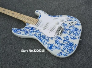 High Quality Blue and White Porcelain St Electric Guitar Star Fingerboard Inlay - Picture 1 of 6