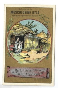 La mère l'enfant et les sarigues - Fable - Chromo Musculosine Byla - Trade card - Picture 1 of 2