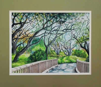 Оригинальные звенья для гольфа Pebble Beach акварель смешанные материалы искусство 11x14"" - Изображение 1 из 4