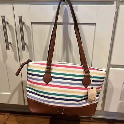 Bolso/bolso de mano Westport multicolor a rayas grandes St. John's Bay ~ Nuevo con etiquetas Foto 1 de 4