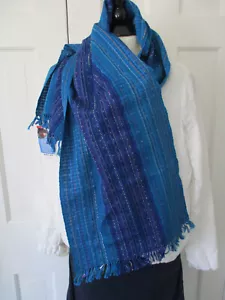 Artesanias Cotton Scarf Gautemala Turquoise NWT - Picture 1 of 9
