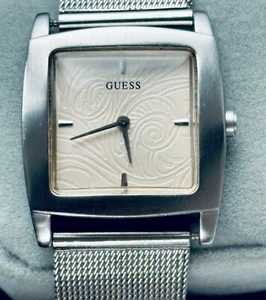 Guess Steel Watch Silver Tone GUESS square wristwatch with silver tone case - Picture 1 of 23