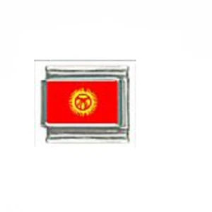 Kyrgyz Republic flag Italian charm - fits 9mm classic Italian Charm bracelets - Picture 1 of 1