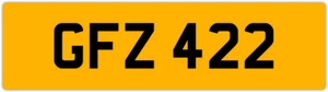GFZ 422 G 3x3 DATELESS PRIVATE NUMBER PLATE GAZ GAV GEO GUS GUY GRACE GEM GED GS - Picture 1 of 1