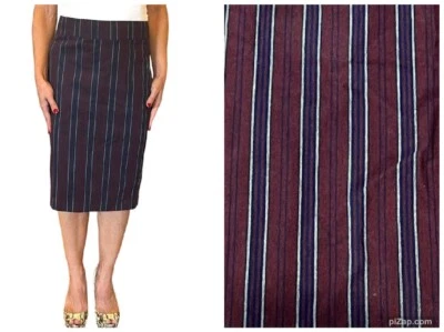 FALDA LÁPIZ MUJER AVENUE MONTAIGNE ROJA TIRAR ON RAYAS ELÁSTICA F1422 4 Foto 1 de 4