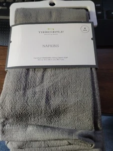 Threshold 4-Pack Gray 100% Cotton Easy Care Napkins 18" x 18" - Picture 1 of 6