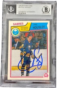 PHIL HOUSLEY SIGNED 1983/84 O-PEE-CHEE OPC ROOKIE RC CARD #65 BECKETT BAS - Picture 1 of 1