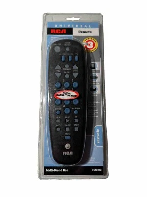 RCA Universal Remote  3 Components Multi Brand Rcu300 NOS Partial Backlit Keypad - Image 1 of 4