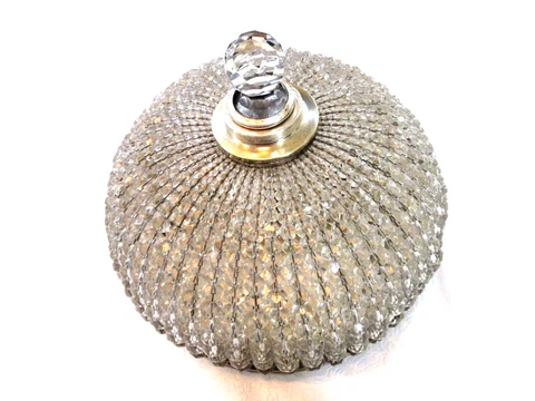 vintage antique crystal beaded basket / domed ceiling fixture, 12' flush mount Cover