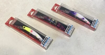 LOT OF 3 Yo Zuri Crystal Minnow DD Walleye 90 mm Floating Lure MIXED COLORS New - Image 1 of 4
