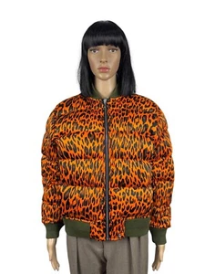 Sandro Tiger Print Reversible Down Bomber Jacket size 2 - Picture 1 of 22