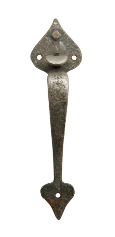 Antique 11.25 in. Nickel Over Brass Colonial Door Handle Cover