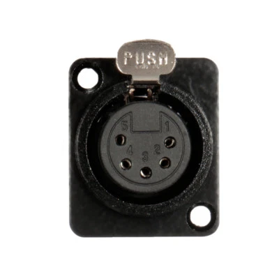 XLR 5 Pin Female Chassis Jack Panel Mount Connector Socket Plug Microphone - Photo 1/4