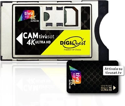 DIGIQUEST CAM Tivùsat 4K Ultra HD certificata | Accesso ai canali HD e 4K | - Imagen 1 de 4