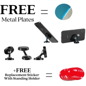 Magnetic Car Phone Holder Mount Plate Dashboard Dash Mobile 360 Black Stick Lot - Zdjęcie 1 z 36