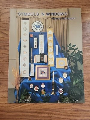 Symbols 'N Windows Cross Stitch Pattern Booklet Helene Halverson Vtg 1980 - Image 1 of 2