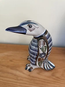 Signed Mexico Mateos Pottery Penguin Bird Hand Painted Folk Art - Picture 1 of 7