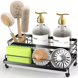 Sponge Holder for Kitchen Sink Organizer Kitchen Sink Accessories with Drip T... - Picture 1 of 7