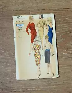 Vestido Vogue 5997 estampado de costura sin cortar talla 16 vintage años 60 - Imagen 1 de 3