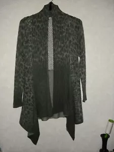 Alberto Makali Cardigan Sweater Women M Gray Wool Blend Open Drape Long Sleeve - Picture 1 of 14