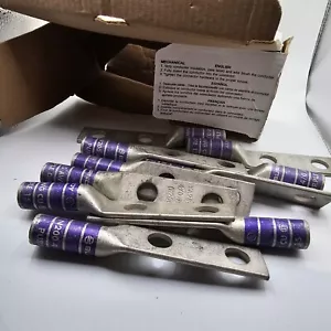 Burndy YA282N, Portacavo a Compressione 4/0 Cu 2 Fori Lungo 1/2 10 Pezzi Nuovo Con Scatola - Foto 1 di 5