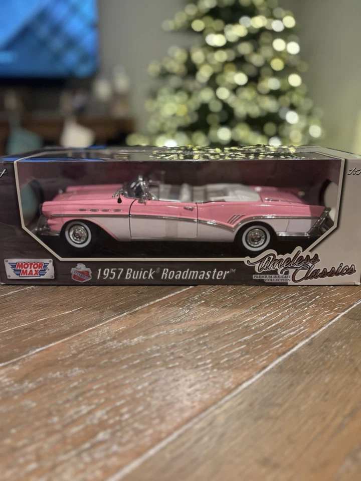 Motor Max 1957 Buick Roadmaster | White/Pink 1:18 | Free Shipping!! - Image 1 of 1