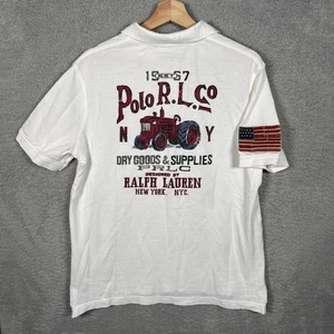 Polo Ralph Lauren Camicia Uomo Taglia M Prodotti Secchi Rosso Trattore Bandiera Adulti - Foto 1 di 10
